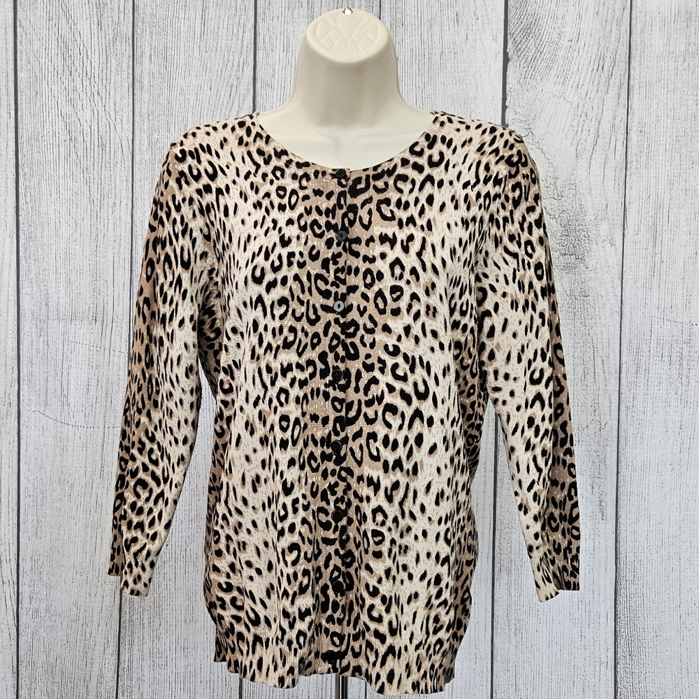 Joseph A Leopard Print Cardigan - Picture 3 of 11